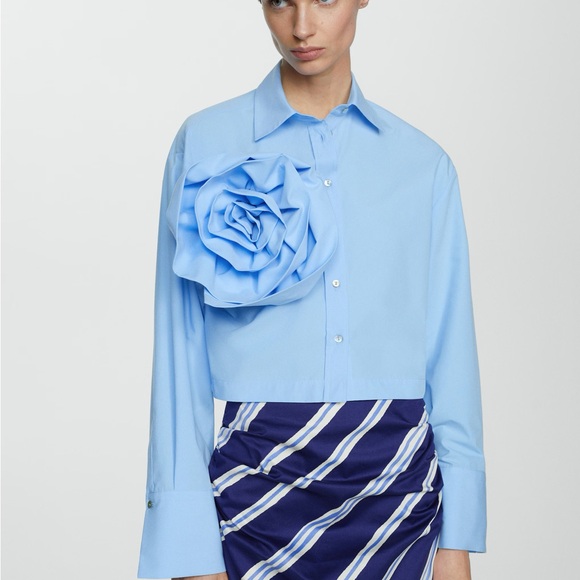 NWT Mango Blue Orchid Shirt - Picture 9 of 9